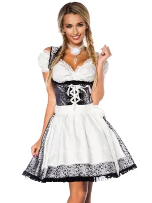 Produktbild von Dirndline Dirndl mit Bluse Silber - Weiß - Schwarz - S