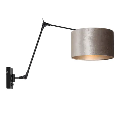 Produktbild von Steinhauer - wandleuchte - Prestige Chic - schwarz - metall veloursstoff - stehlampe - E27 - 8122ZW