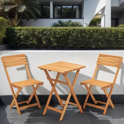 Immagine prodotto di Dmora set Tavolo e Sedie Isso Marrone, 2 Posti Dimensione Seduta 40x30h81 cm