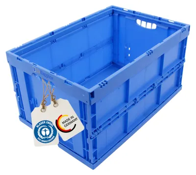 Image de Boîte de rangement pliable, 61 litres, conteneur robuste et empilable