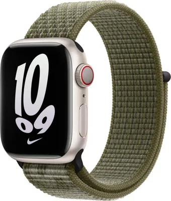Productafbeelding van Apple Nike Sport Loop Band voor de Apple Watch | 38/40/41/42 mm - Sequoia / Pure Platinum
