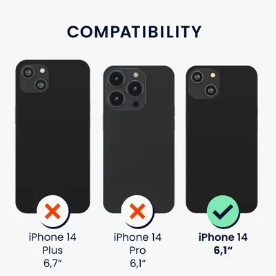 Produktbild von kwmobile Handyhülle für Apple iPhone 14 Hülle Holz - Case mit TPU Bumper - Stoßfestes Hardcase - Schutzhülle Cover in Dunkelbraun