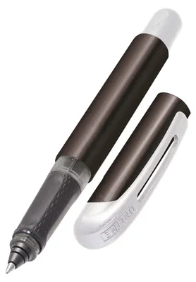 Produktbild von ONLINE Tintenpatronen-Rollerball College Metallic Black, Rollerball für Rechtshänder & Linkshänder, ergonomisches Griffstück, hochwertiger Roller-Ball