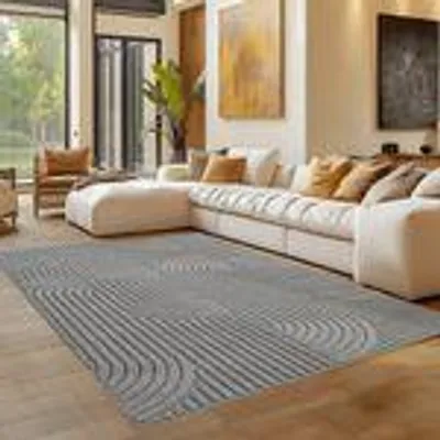 Obrázek produktu pro Bouclé koberec Carpettex do obýváku, ložnice a kanceláře, měkký, snadno udržovatelný, odolný a moderní , Velikost : 160 x 230 cm , Barva : Stříbrná-2