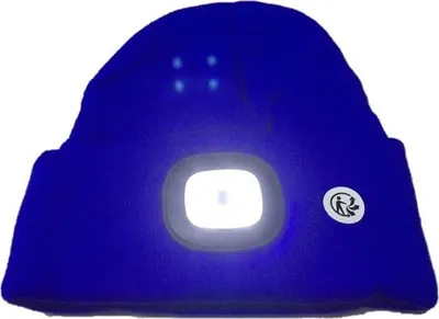 Produktbild von LED Mütze-Kappe, Beleuchtung Scheinwerfer-Mütze, Uni-Winterwärmer-Strickkappe -