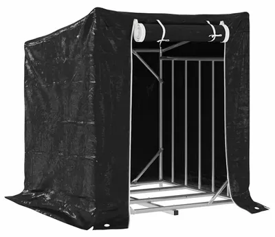 Zdjęcie produktu dla vidaXL Stojak na drewno opałowe z osłoną przeciwdeszczową 101x61x110,5 cm Stal ocynkowana