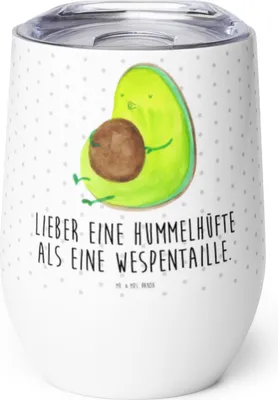 Produktbild von Mr. & Mrs. Panda Thermo Becher Avocado Pfeifen - Weiß - Geschenk, Diät, Abnehmen, Thermobecher, kaffee tasse, glühweinbecher, thermosbecher, Edelstahlbecher, Schwanger