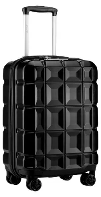 Produktbild von Handgepäck Zwillingsrollen-ABS-Hartschalenkoffer 54x34x22cm, 4 Rollen, Schwarz