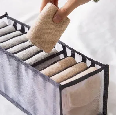 Produktbild von Schubladen-Organizer für Kleidung - Faltschublade - Schwarz - Mit Taschen für Socken, Unterwäsche und Accessoires