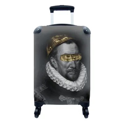 Produktbild von MuchoWow® Koffer Handgepäck Trolley Rollkoffer Kleine Reisekoffer mit 4 Rollen - Wilhelm von Oranien - Adriaen Thomasz - Gold - Cabin Size < 55x40x23 cm & 55x40x20 cm - Fotokoffer - Kabinenkoffer - Boardgepäck - Reise-Box - Reisekoffer - Reisegepäck - Koffer mit Bild - Trolley für Kinder