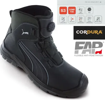 Produktbild von Puma Safety Puma Sicherheitsstiefel 630211 CASCADES DISC MID S3 CI HI HRO SRC Gr. 46 schwarz/grau