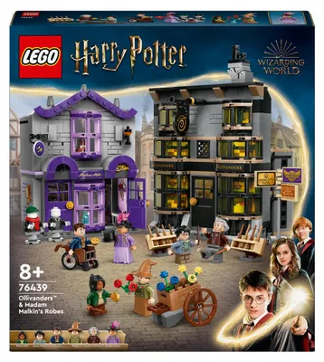 Zdjęcie produktu dla Lego Harry Potter 76439: Sklep Ollivandera i sklep Madame Malkin, 6 minifigurek