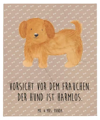 Produktbild von Mr. & Mrs. Panda Tagesdecke Hund Flauschig - Hundeglück - Geschenk, Plaid, Niedlich, Witzig, Sofadecke, Bettdecke, Hunde, Bettüberwurf, Sprüche, Decke, Kuscheldecke