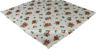 Produktbild von Tischdecke Tischläufer Druck Erdbeeren Frühling 85 x 85 cm