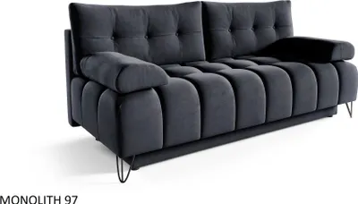 Produktbild von DOMO-HOME Sofa BROADWAY 197x100cm | Nowoczesna sofa rozkładana z wysokiej jakości tkaniny monolitycznej | Elegancka i funkcjonalna sofa z funkcją spania | Duży pojemnik na pościel | Kolor czarny