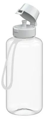 Obrázek produktu pro Láhev na pití "School" 1,0 l - Robustní láhev z materiálu Tritan pro děti i dospělé, včetně popruhu a praktického uzávěru – průsvitně modrá/modrá