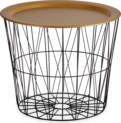 Image de Table pliante LUVO avec plateau doré, Ø 52 cm