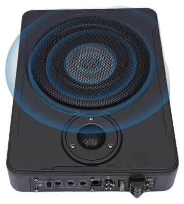 Image de Ensemble subwoofer, 12 pouces, puissance de crête de 600 watts, amplificateur numérique, réponse en fréquence 20 Hz - 200 Hz, réglage des basses