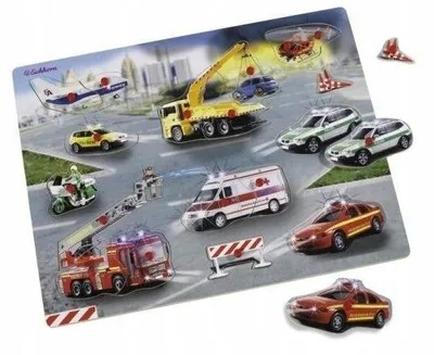 Produktbild von Eichhorn Holzpuzzle Rettungsfahrzeuge Polizei
