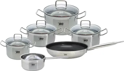 Produktbild von ELO Profi Duo Therm Topfset Edelstahl Volumenskala Induktion silberfarben 6-teilig