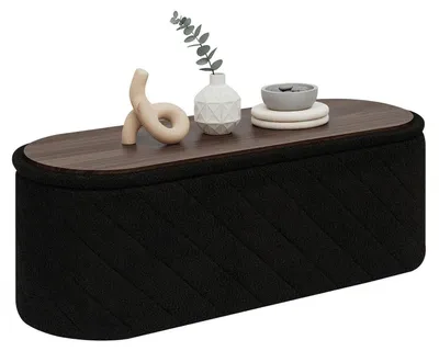 Produktbild von Klappbare Sitzbank mit Stauraum, Bettbank, 110x38x38 cm, Schwarz