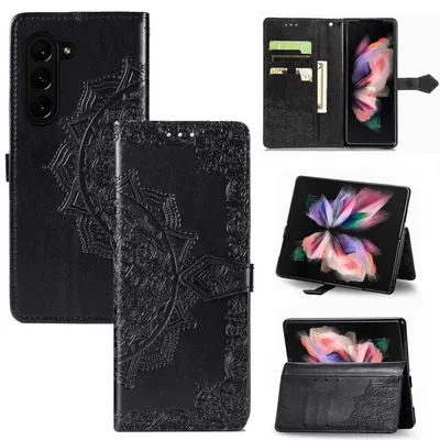 Produktbild von König Design Hülle kompatibel mit Kunstleder Handyhülle - Handy Case Schwarz