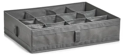 Produktbild von Zeller Aufbewahrungsbox, 12 Fächer, faltbar, grau, 44 x 34 x 11 cm, 14604