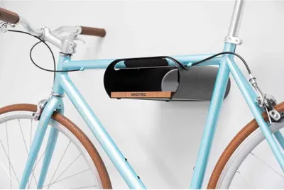 Produktbild von CONTEC bikeART tube Fahrrad-Wandhalterung, Stahl und Walnussholz, Silikonbesc...