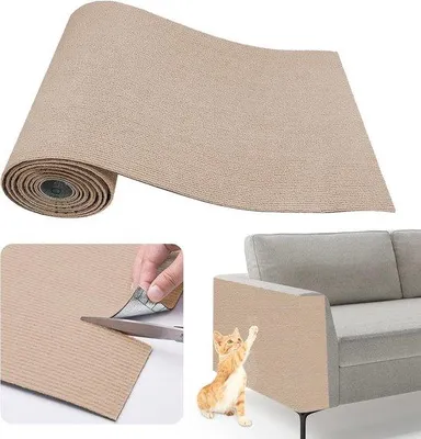 Obrázok produktu pre Samolepiaca škrabadlová podložka pre mačky, khaki, 200 x 40 cm, ochranná