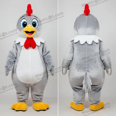 Produktbild von Silberne MASTICOT schlanke Hühner-Maskottchen