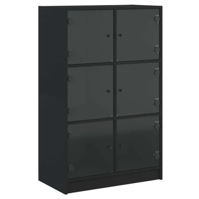 Produktbild von Highboard mit Türen Schwarz 68x37x109 cm Holzwerkstoff