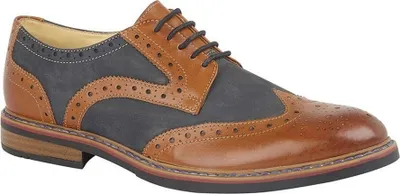 Image de Roamers - Chaussures pour hommes "Brogue", cuir DF1789 (41 EU) (Marron foncé/bleu marine)