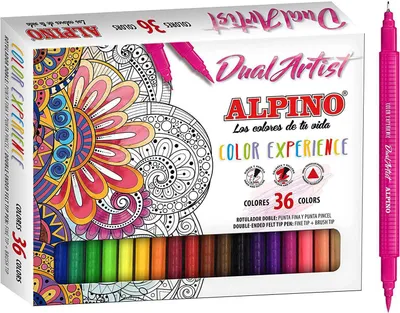 Zdjęcie produktu dla Alpino AR000176, 36 kol., Wielobarwny, Końcówka długopisu/pędzla, 0,7 mm, 2,9 mm, Wielobarwny