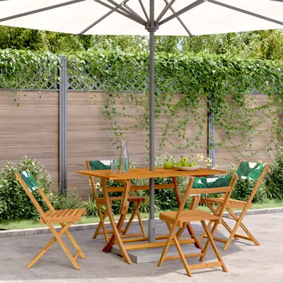 Produktbild von Maison Exclusive - Gartenstühle 4 Stk. Klappbar Grün Stoff und Massivholz