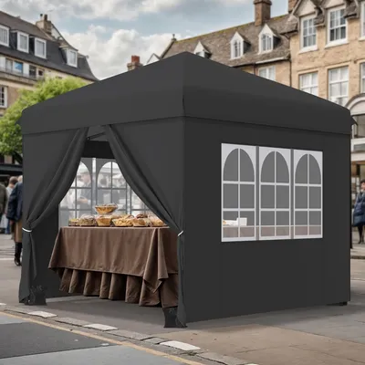 Produktbild von Balconera Pavillon 2,5x2,5m Faltpavillon mit Seitenteilen, Höhenverstellbar Faltbarer Pop up Pavillon Wasserdichte Gartenpavillon Gartenzelt UV-Schutz