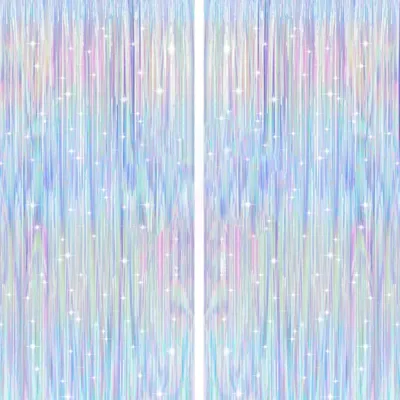 Produktbild von Lametta Vorhänge, glitzernd, 1 Stück, 1 x 2 m, für die Fensterdekoration