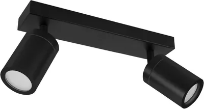 Produktbild von Deckenspot Metall GU10 IP44 verstellbar Schwarz 2-flammig länglich Spot Lampe Decke