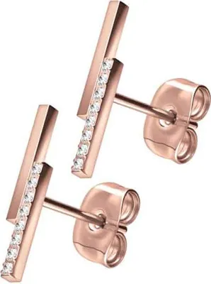 Produktbild von Titan Ohrstecker BALKEN + EINGEFASSTE KRISTALLE