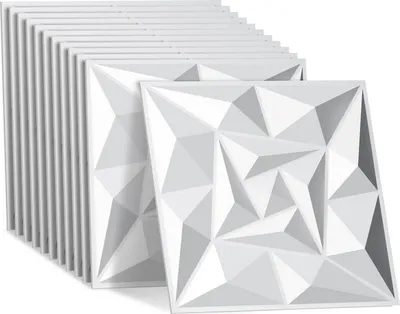 Produktbild von TolleTour 12pcs 3D Paneele Wandpaneele Polyvinylchlorid PVC – Verkleidung für Wand & Decke – 30x30 cm (0,9 m²) – Leicht, Flexibel & Einfach zu Montieren - Weiß