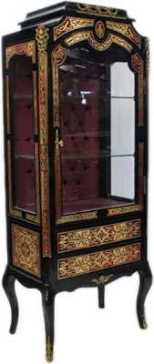 Image de Casa Padrino Baroque Boulle Vitrine - Fait main en bois massif - Armoire vitrine baroque