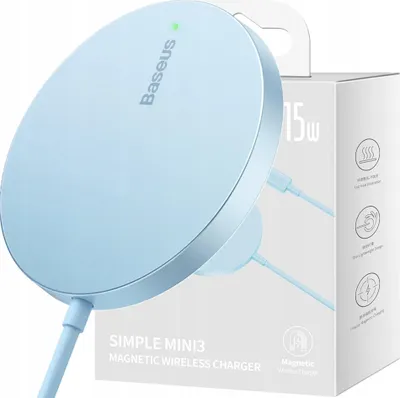 Image de Baseus Simple Mini 3 15W Chargeur magnétique à induction (Bleu)