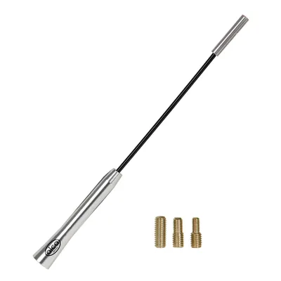 Produktbild von alca® Autoantenne AM FM DAB+ Auto Dachantenne Marder-Stopp Universal 27 cm schwarz-silber Metall Set M4 M5 M6 Adapter Kfz Antenne Mast Mardersicher
