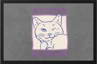 Produktbild von 80% Baumwolle 20% Cat Hair Fußmatte Katze Katzenliebhaber Katzenbesitzerin Witzig