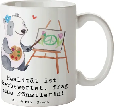 Produktbild von Mr. & Mrs. Panda Trinkbecher Künstlerin Traum - Weiß - Geschenk, Tasse, Kreativindustrie, Berufspassion, Kunstschaffende, Teetasse, Realität, Kaffeebecher, phantastisch