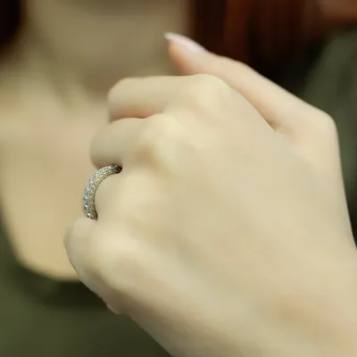 Produktbild von 0,74 Carat Diamant rundum Memoire Ring 14 Karat Weißgold - 53 (16,80 mm)