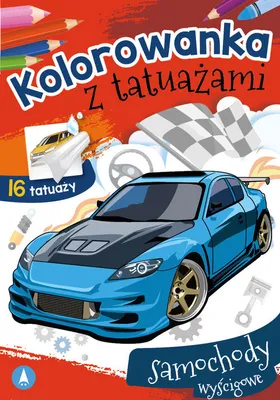 Immagine prodotto di Libro da colorare con tatuaggi SKRZYAT. Auto da corsa 76431