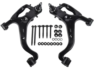 Produktbild von 2x Querlenker Satz Vorderachse - Aufhängungslenker vorne links rechts - passend für LR3 2005-2009 - OEM LR028245 LR028249 LR075993 LR075995 - Schwarz