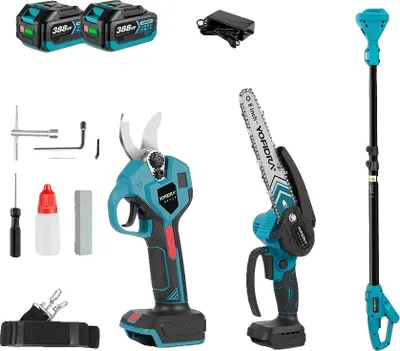 Obrázok produktu pre Elektrická reťazová píla, 8-palcová čepeľ, bezkartáčový motor, sada 2x batéria