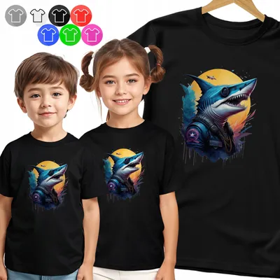 Zdjęcie produktu dla Koszulka Dziecięca T-Shirt - Rekin Podwodny Drip Dla Chłopca - M