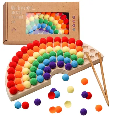 Produktbild von Holz-Perlenlochbrett, Montessori-Lernspielzeug